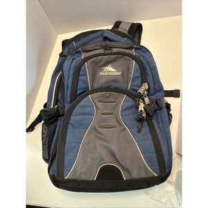High Sierra Blue Gray Backpack Suspension Strap System Air Flow Media Pocket